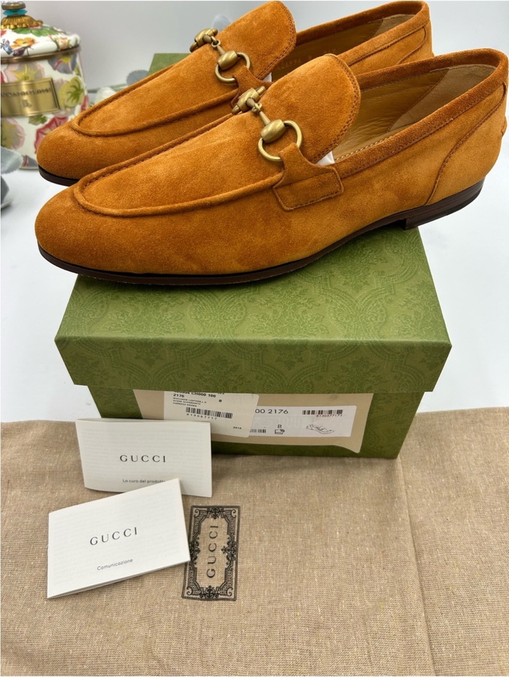 Men’s Gucci suede JORDAAN horse bit loafers size 8 fits 9 US made in Italy - Picture 5 of 12